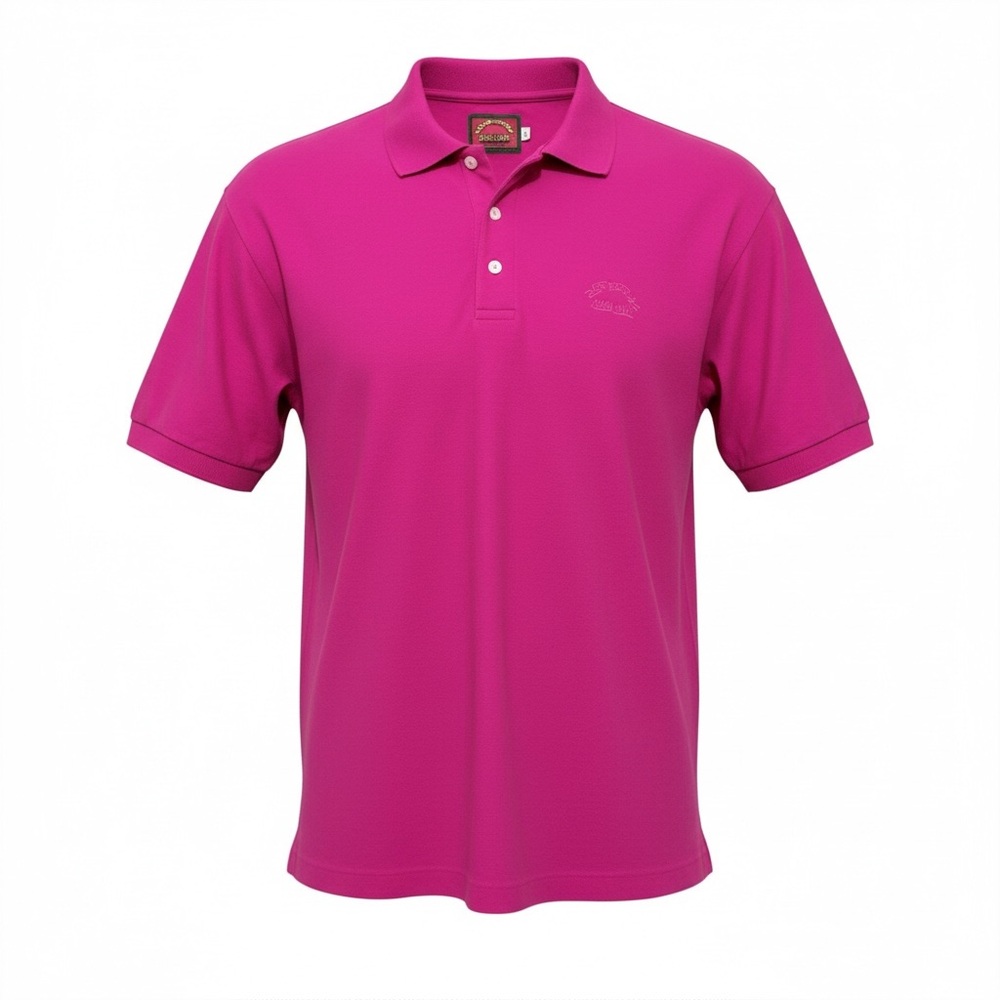 Springfield Men's Regular Fit Pique Polo Shirt Fuchsia Pink Large 100% Cotton